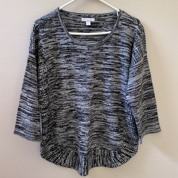 New York & Company Monochrome Knit Pullover Sweater Top Sz M - Picture 1 of 12